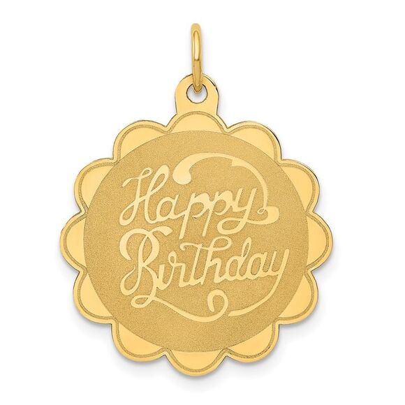 Kazi Luxury 14k Yellow Gold HAPPY BIRTHDAY Charm